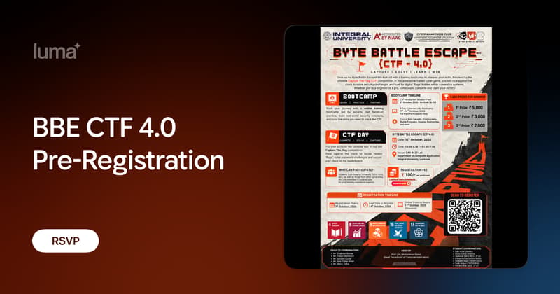 BBE CTF 4.0 Pre-Registration · Luma