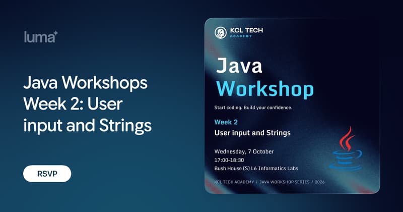 Java Workshops Week 2: User input and Strings · Luma