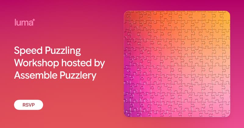 Speed Puzzling Workshop hosted by Assemble Puzzlery