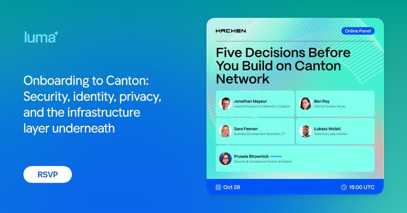 hackenio.cc — Free pilot slots for @CantonNetwork builders