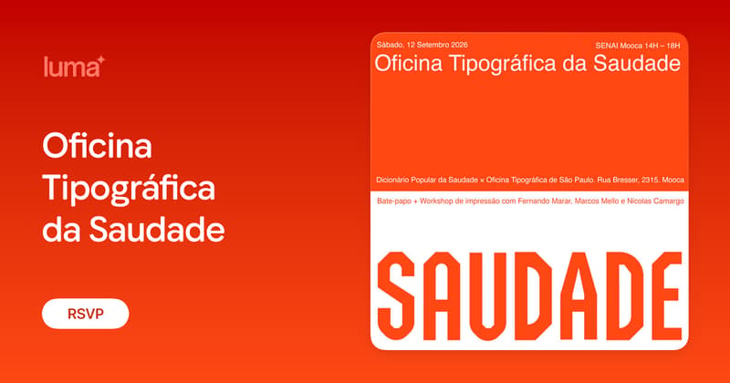 Capa: Oficina Tipográfica da Saudade · Luma