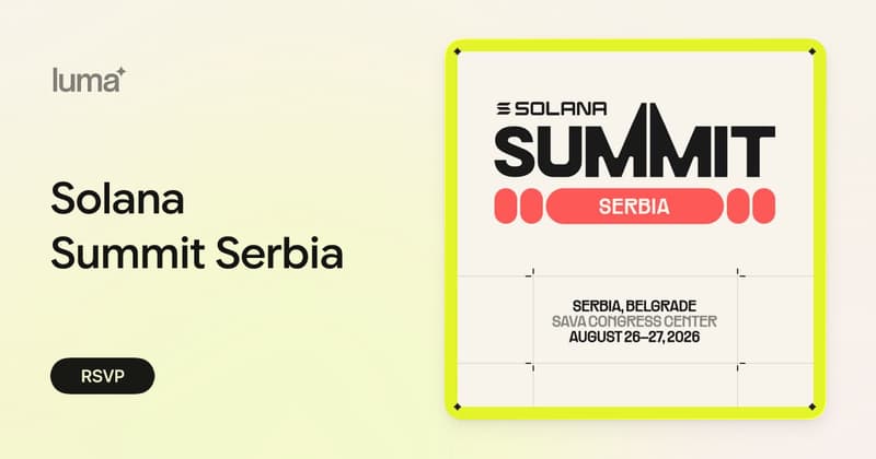 Solana Summit Serbia 2026 event banner