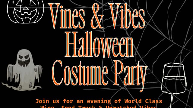 Vines & Vibes Halloween Costume Party | Live YouTube DJ Set, World Class Wine, & Food Truck