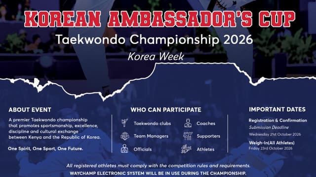 Korean Ambassador’s Cup Taekwondo Championship 2026