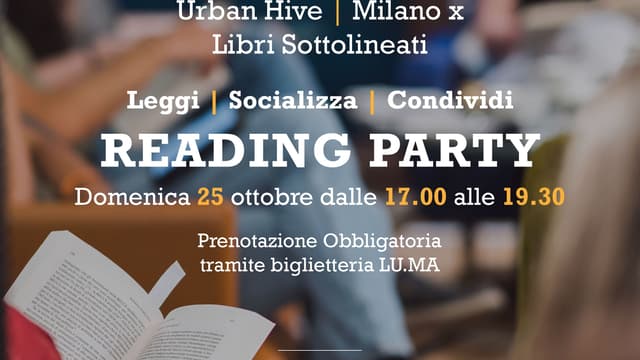 Reading Party Milano: domenica 25 ottobre
