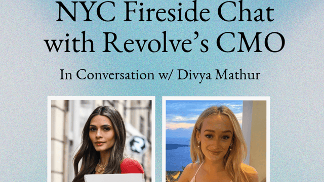 Fireside Chat w. CMO @ Revolve (Divya Mathur) at Maxwell Social 🍸