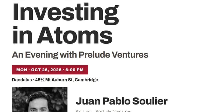 Investing in Atoms: An Evening with Prelude Ventures