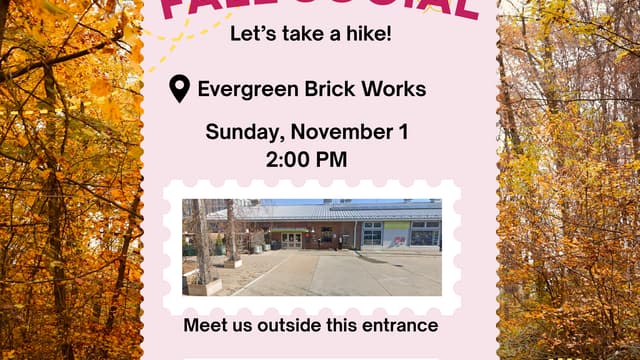 Fall Social: Let's Take a Hike!