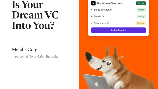 Is Your Dream VC Into You? (Metal x Corgi)