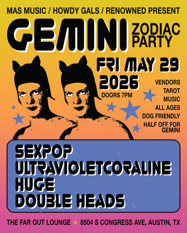 Gemini Zodiac Party flyer