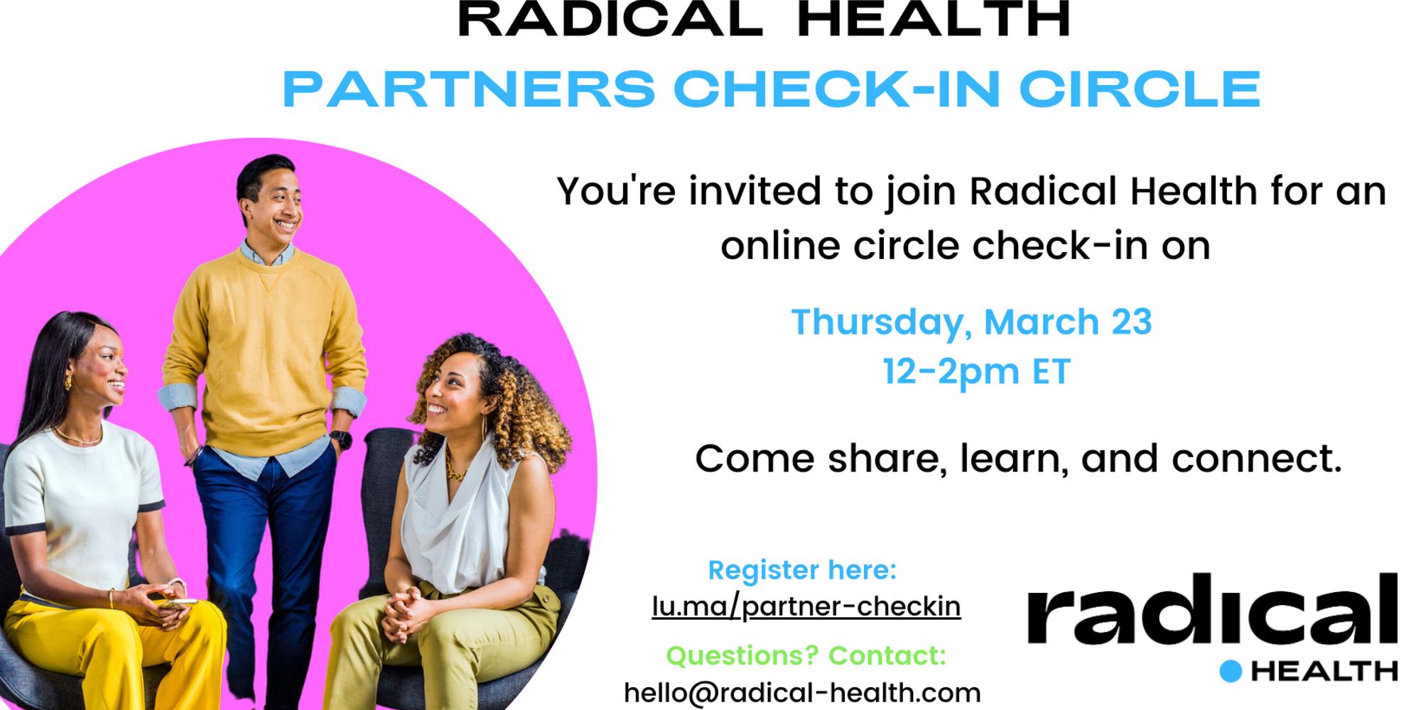 Radical Health Partners Check-in Circle · Luma