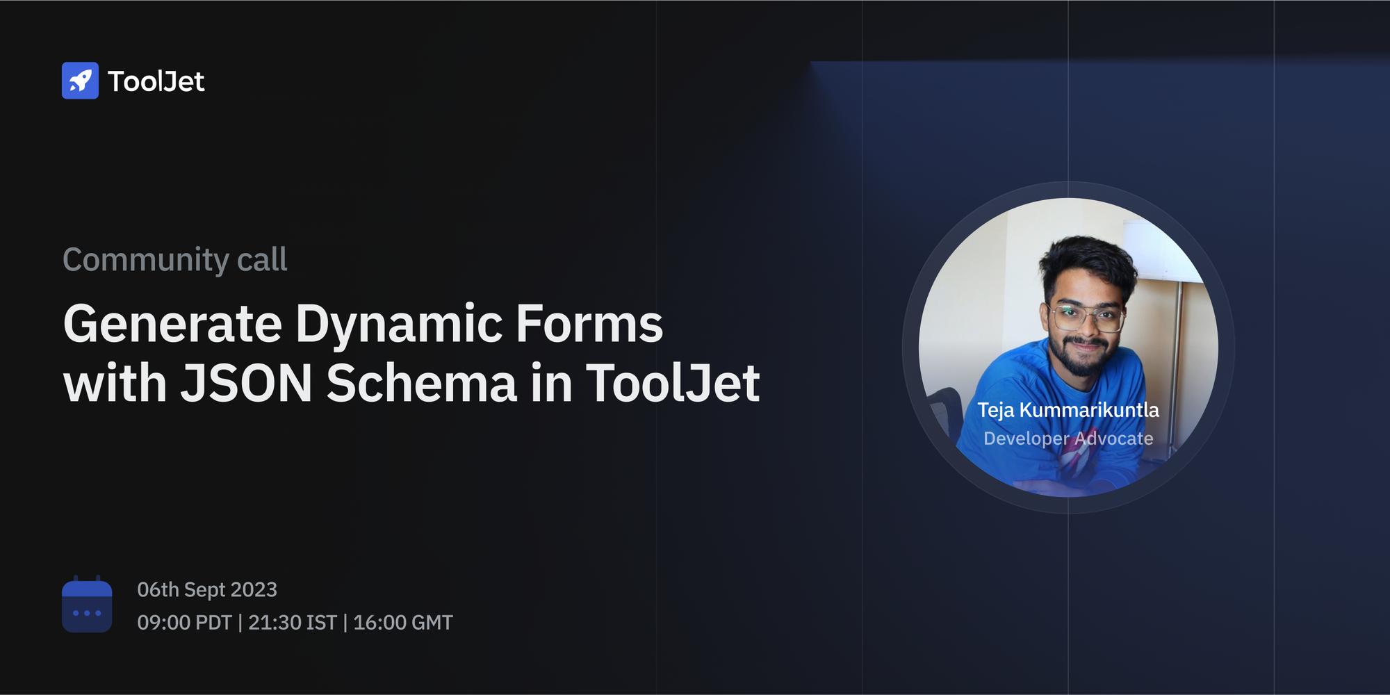 Generate Dynamic Forms with JSON Schema in ToolJet · Zoom · Luma