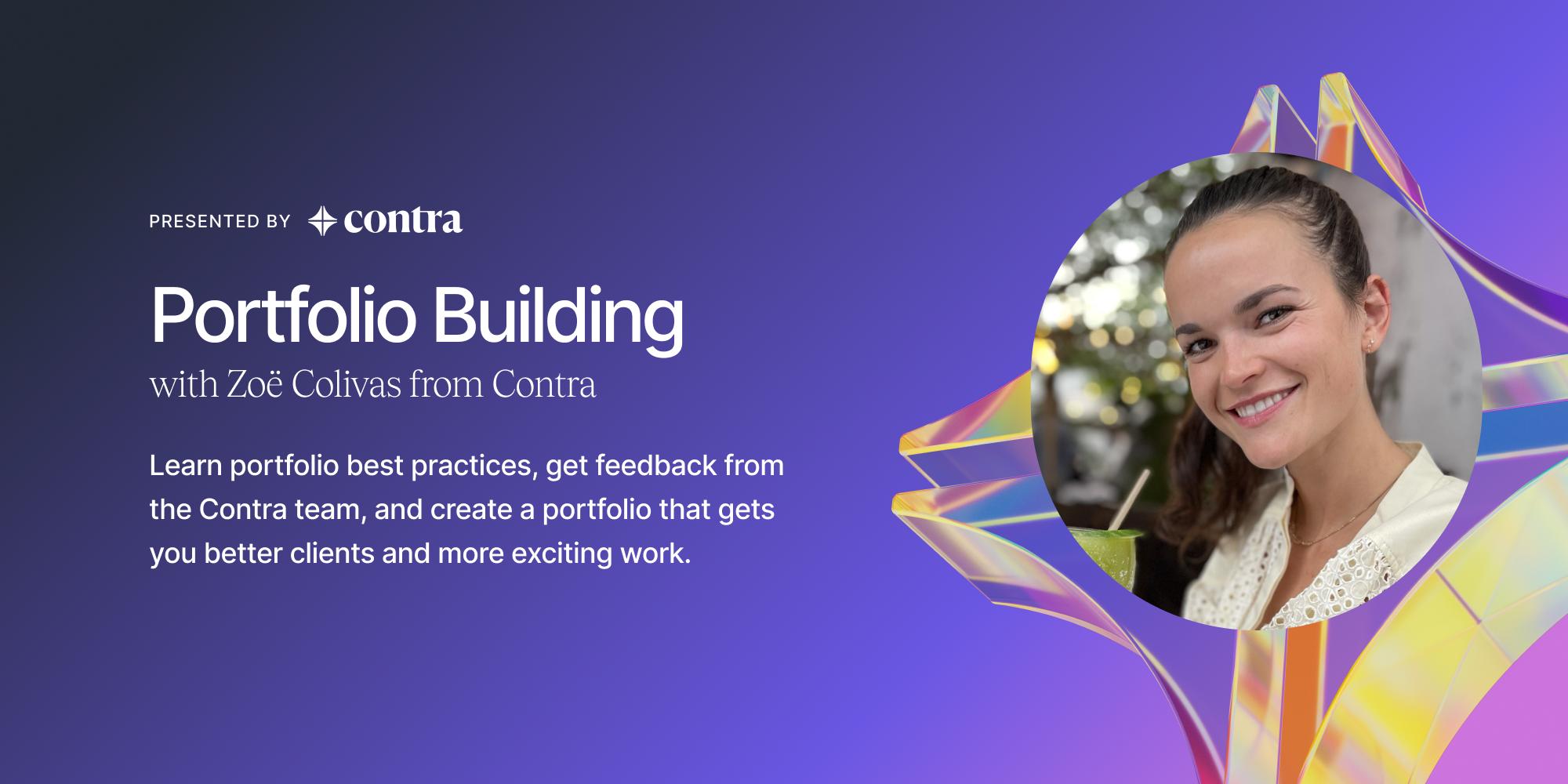Portfolio Building with Zoë from Contra · Luma