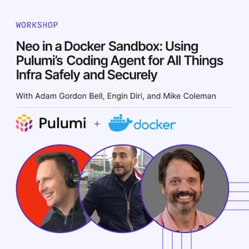 Cover Image for Neo in a Docker Sandbox: Using Pulumi’s Coding Agent for All Things Infra Safely and Securely (US)