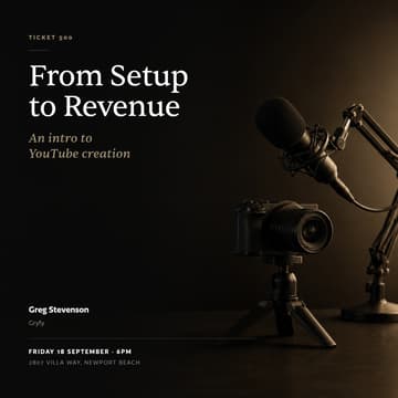 Cover Image for From Setup to Revenue: An Intro to YouTube Creation — Greg Stevenson
