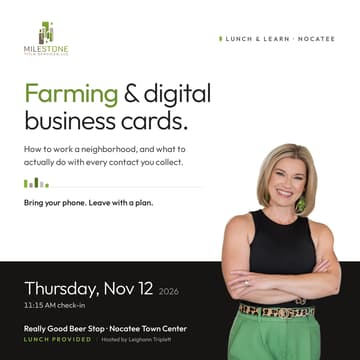 Cover Image for Farming and Digital Business Cards Lunch and Learn (Jacksonville / Nocatee)