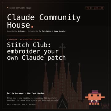 Cover Image for Stitch Club: Embroider Your Own Claude Patch