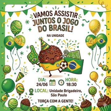 Cover Image for Venha torcer pro Brasil com o time Brigadeiro!