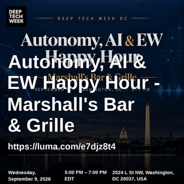 Cover Image for Autonomy, AI & EW Happy Hour - Marshall's Bar & Grille: https://luma.com/e7djz8t4