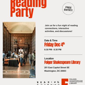 Cover Image for Reading Rhythms at Folger Shakespeare Library!