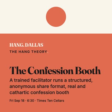 Cover Image for The Confession Booth - A trained facilitator runs a structured, anonymous share format, real and cathartic confession booth