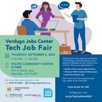 Cover Image for Tech Job Fair x Verdugo Jobs Center