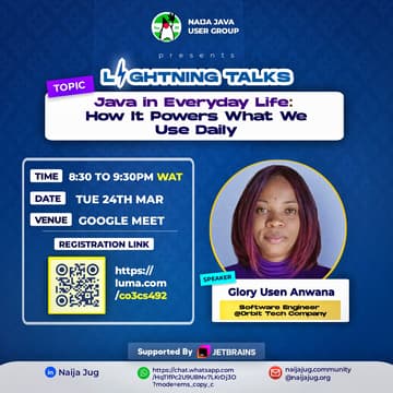 Cover Image for Java in Everyday Life: How It Powers What We Use Daily. Lightning Talk with Glory Usen Anwana