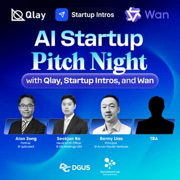 Cover Image for AI Startup Pitch Night with Qlay, Startup Intros, and Wan