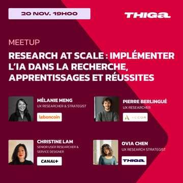 Cover Image for 🎙️ Meetup | Research at Scale : Implémenter l’IA dans la recherche utilisateur
