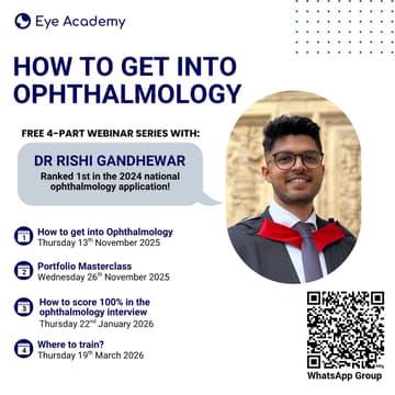 Cover Image for "How to get into ophthalmology" webinar series. Part 1: How to rank 1st in the ophthalmology application