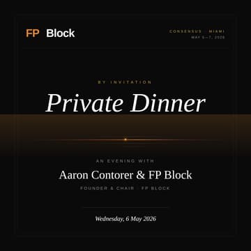Cover Image for Private Dinner: Aaron Contorer & FP Block at Consensus Miami