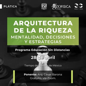 Cover Image for Plática Arquitectura de la Riqueza: Mentalidad, Decisiones y Estrategias