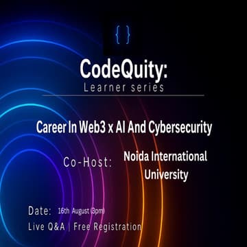 Cover Image for Career In Web3xAI & Cybersecurity For Noida International Uni Students