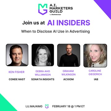 Cover Image for AI Insiders with Caroline, Graham, Debra, & Ken on When to Disclose AI Use in Advertising