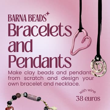 Cover Image for Creative workshop: Design your own bracelet and clay pendant necklace - with wine 🍷✨