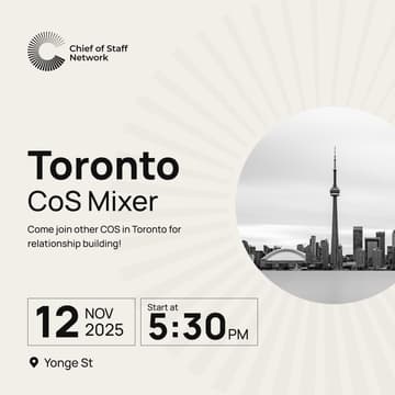 Cover Image for Chief of Staff Toronto Mixer (Nov 12)