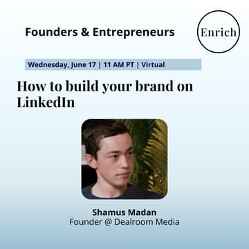 Cover Image for How to build your brand on LinkedIn with Dealroom Media founder Shamus Madan
