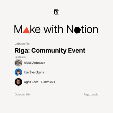 Cover Image for Beyond Make with Notion: Riga