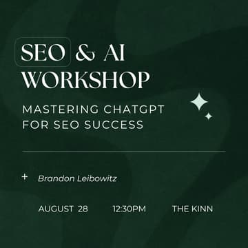 Cover Image for SEO & AI Workshop – Mastering ChatGPT for SEO Success