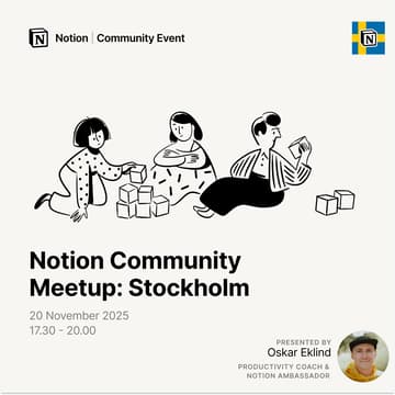 Cover Image for Notion Community Meetup Stockholm