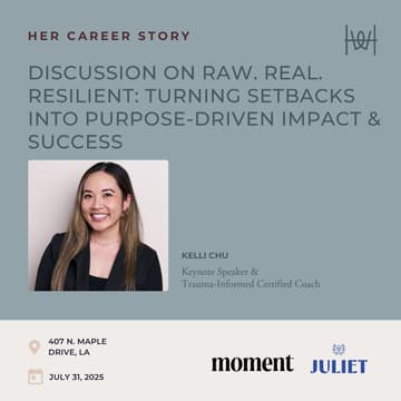 Cover Image for Her Career Story - Discussion on Raw. Real. Resilient: Turning Setbacks into Purpose-Driven Impact & Success *members only