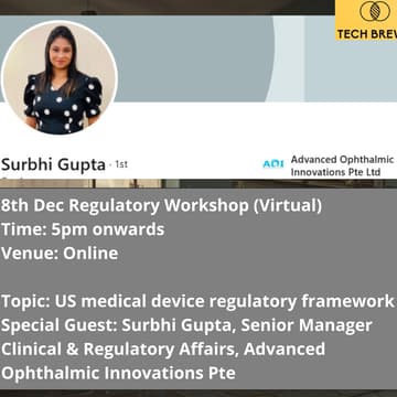 Cover Image for "US medical device regulatory framework"- A Tech Brews Regulatory workshop (Health & Bio)