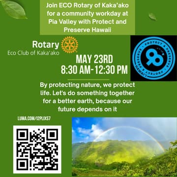 Cover Image for Group Therapy with Protect and Preserve Hawaii: A Community Workday with ECO Rotary
