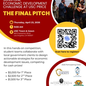 Cover Image for 2026 Sunstone USC Economic Development Challenge: The Final Pitch
