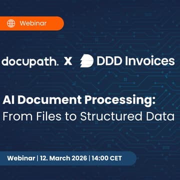 Cover Image for AI Document Processing: From Files to Structured Data. Docupath X DDD Invoices