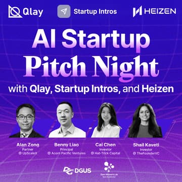 Cover Image for AI Startup Pitch Night with Qlay, Startup Intros, and Heizen