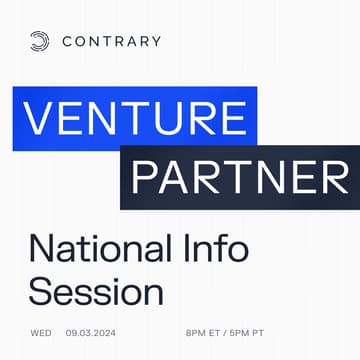Cover Image for Contrary Venture Partner National Info Session