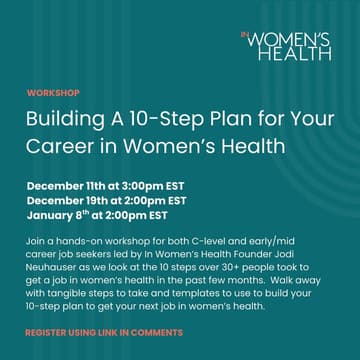 Cover Image for Building A 10-Step Plan for Your Career in Women's Health