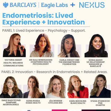 Cover Image for Endometriosis: Lived experience, Psychology of Chronic Disease, Innovation + Research. Nexus X Barclays