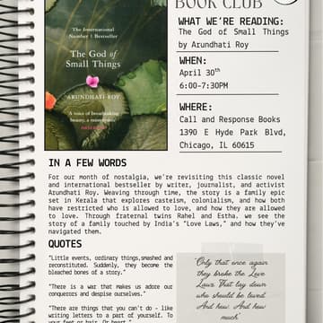 Cover Image for Book Club: The God of Small Things by Arundhati Roy